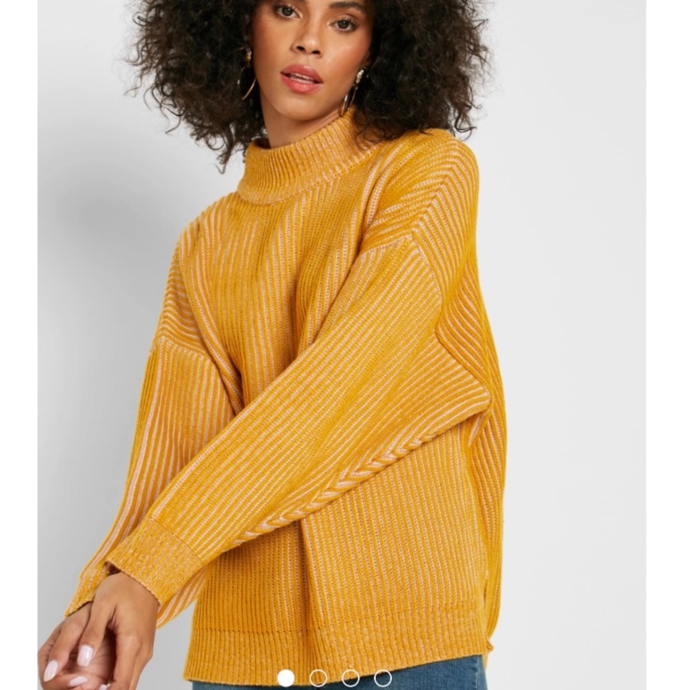 TOPSHOP Mock Neck Ribbed Sweater 4/6